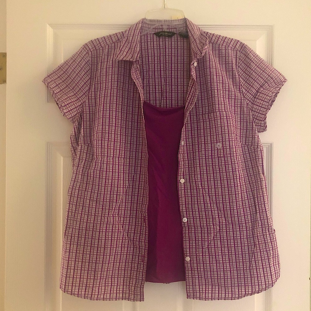Eddie Bauer Women’s Seersucker Shirt with Matching Cami